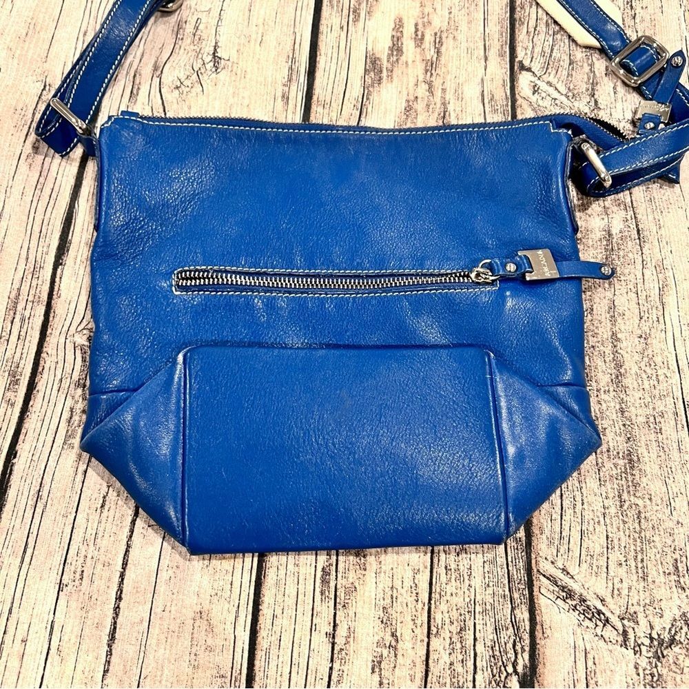 Arcadia blue leather crossbody handbag - Picture 11 of 12